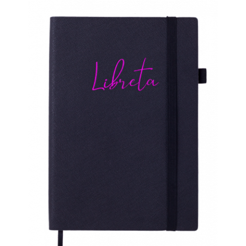 Фото - Блокнот діловий LIBRETA А5, 96 арк., лінія, обкл. штучна шкіра, чорний 61489