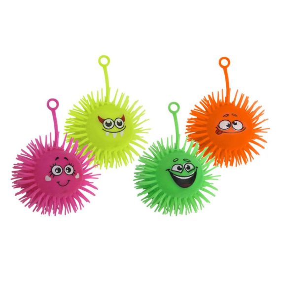 Фото - Іграшка анти-стрес з лампочкою Смайли кольорові 24шт/уп 63170