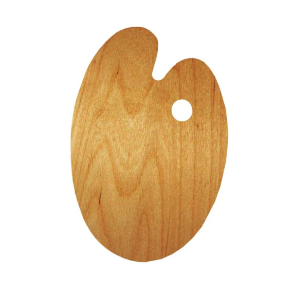 Фото - Палітра дерев'яна, овальна, ергономічна, промаслена, 25х35см, ROSA Gallery 53563 Фото - Палітра дерев'яна, овальна, ергономічна, промаслена, 25х35см, ROSA Gallery 53563