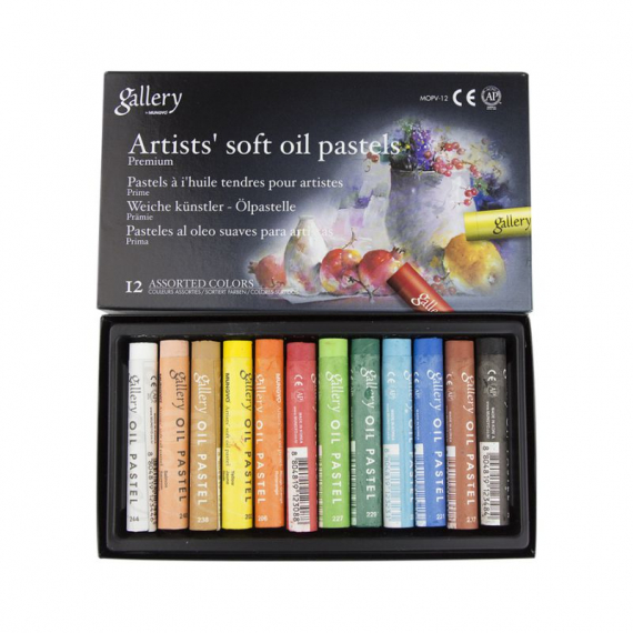 Фото - Пастель олійна м'яка проф., 12кол., MOPV-12, MUNGYO 28265