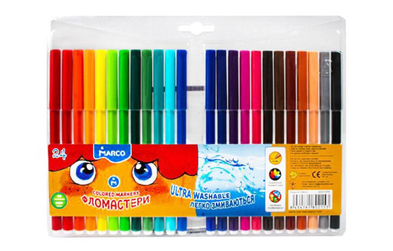 Фото - Фломастери 24 кол. Super Washable(уп.12) 52893 Фото - Фломастери 24 кол. Super Washable(уп.12) 52893