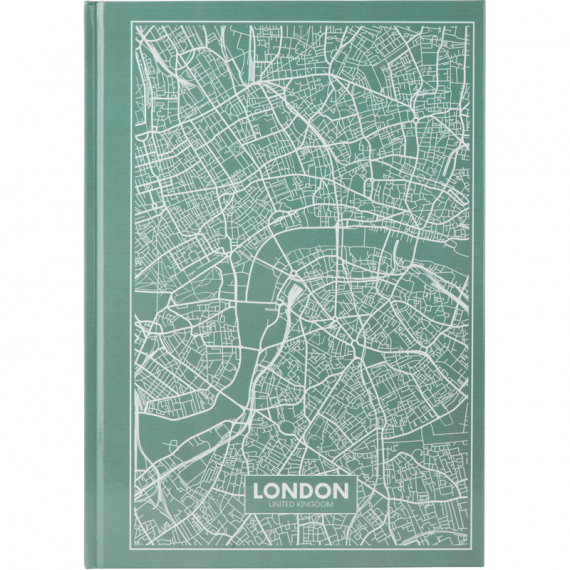 Фото - Книга записна А4 Maps London, 96арк., кліт., бірюзовий 47096 Фото - Книга записна А4 Maps London, 96арк., кліт., бірюзовий 47096