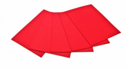 Фото - Кольорова ЕВА піна (Фоаміран)А4, EVA-1-002, 21х29,7см,1,00 мм 5 аркуш.червоний 59445