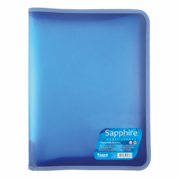 Фото - Папка об'ємна на блискавці А4+, Sapphire, блакитна 8393