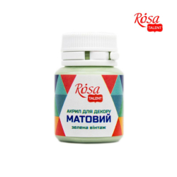 Акрил для декору  47, Зелена вінтаж, матовий, 20 мл, ROSA TALENT