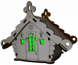 Фото - Ел.Будинок №  5/1 МДФ біл,світло 3х кольор,Швидк,сенс.вмик. Е-011 49863