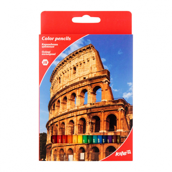 Фото - Олівці кольорові, 18 шт. Kite 'Міста' 36179