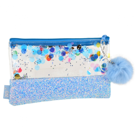 Фото - Пенал-косметичка YES з гліттером 'Galaxy', блакитний 47072