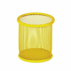 Підставка для ручок кругла 90х90х100мм, металева, Жовтий