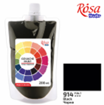 Фото - Фарба гуашева, 200мл, Чорна, ROSA Studio 54827 Фото - Фарба гуашева, 200мл, Чорна, ROSA Studio 54827