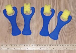 Набір валиків  фігурних 004, синя ручка, ширина 2,5см, в уп 4шт mix