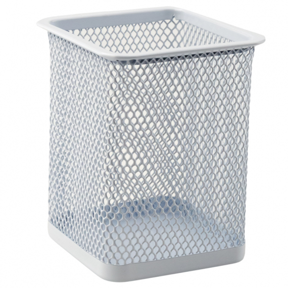 Фото - Підставка для ручок квадратна 80х80х100мм, мет, біла 44602