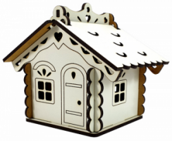 МДФ Будиночок № 1 скринька з 2а кришк. 12*8,2*10см М-2074