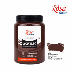 Фото - Фарба акрилова, 400 мл, Умбра палена, ROSA Studio 38820