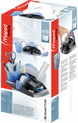 Підставка для офісного приладдя ESSENTIALS DESK, чорний з синім