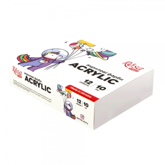 Фото - Набір акрилових фарб Space Unicorn 12x10мл, ROSA START 60756 Фото - Набір акрилових фарб Space Unicorn 12x10мл, ROSA START 60756