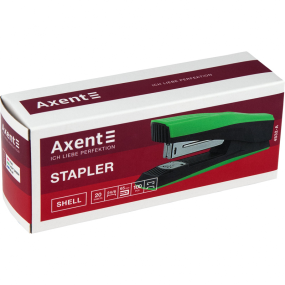 Фото - Степлер Shell пласт., №24/6, 20 арк., блакит 51113 Фото - Степлер Shell пласт., №24/6, 20 арк., блакит 51113