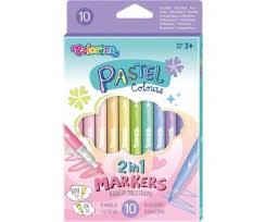 Фломастери 2-сторонні 10 кол.PASTEL COLORINO /12/