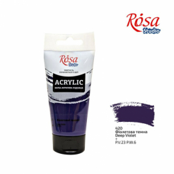 Фарба акрилова, Фіолетова темна, 75 мл, ROSA Studio