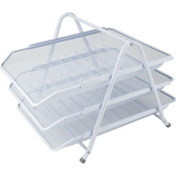 Фото - Лоток горизонтальний 3-в-1, металевий, білий 49224