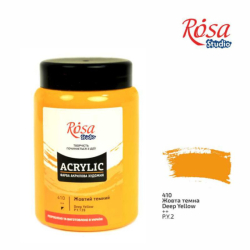 Фарба акрилова, 400 мл, Жовта темна,ROSA Studio