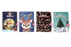 Фото - Блокнот на замку 13*18см з глітером, спіраль, 45арк., 80гр. Новорічний 63714