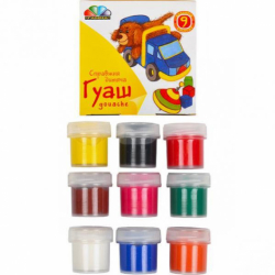 Фото - Фарби гуашеві  9 кол/10 мл, Малята (уп.16) 20395