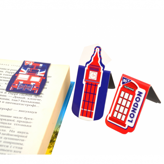 Фото - Закладки магнітні YES 'London', висікання, 3шт 47082 Фото - Закладки магнітні YES 'London', висікання, 3шт 47082