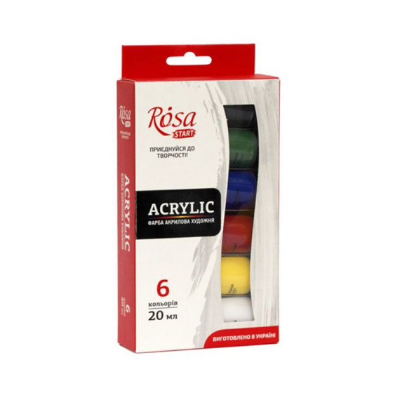 Фото - Набір акрилових фарб 6*20мл, ROSA Studio 39801