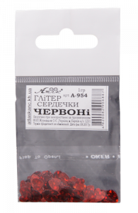 Фото - Блискітки (Гліттер) СЕРДЦЕ Червоне 1гр. у кульку  А-954 30751