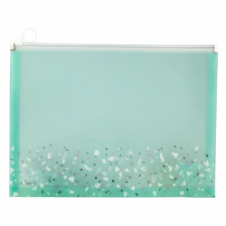 Фото - Папка на блискавці zip-lock, А4+, Shine, аквамарин 47121