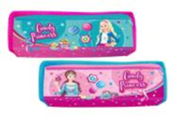 Пенал на 2  блискавки, блакитний, малиновий, KIDIS, серія CANDY PRINCESS (принцеси)