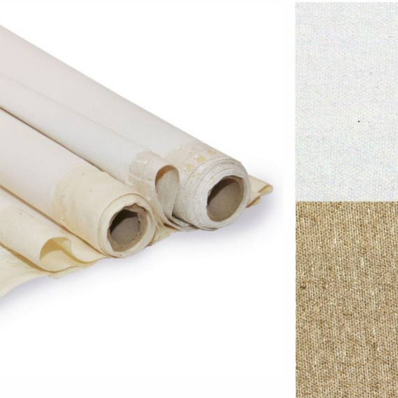 Фото - Полотно грунтоване, 2*5 м, середнє зерно, 335 г/м², Італійська бавовна, Unico 52479