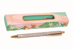 Фото - Ручка кулькова кнопкова з гліттером, рожеве золото 56434 Фото - Ручка кулькова кнопкова з гліттером, рожеве золото 56434