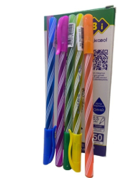 Ручка масляна 0.5мм, синя, асорті корпус KIDS Line,уп50шт, mix5