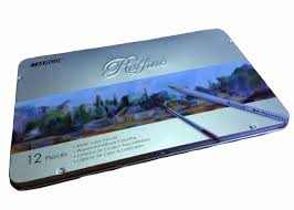 Фото - Кольоров. олівці акварельні 'MARCO' 12 кол. шестигр . в метал. пеналі  7120-12 (уп.12) 9710