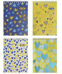 Фото - Блокнот на пружині зверху PATRIOT 'HEARTS', А6, 40 арк., карт. обкл., KIDS Line 61950