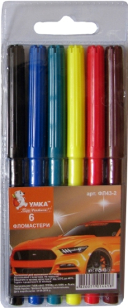 Фото - Фломастери 'Авто', 6 кол., діам. - 8.3мм, ФЛ43-2, УМКА 44302