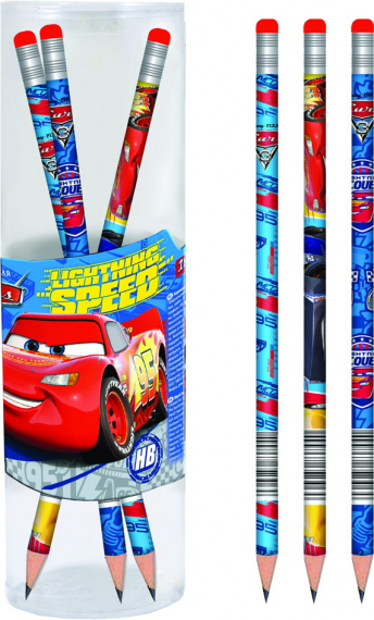 Фото - Карандаш ч/гр круглый с ласт. в пл. тубе 'Cars', 39шт/уп 40807 Фото - Карандаш ч/гр круглый с ласт. в пл. тубе 'Cars', 39шт/уп 40807