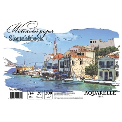 Фото - Альбом для акварелі на спір. KRAFT COLOR, 20 арк. 200 г/м A4, AK4620 (уп.5) 28035 Фото - Альбом для акварелі на спір. KRAFT COLOR, 20 арк. 200 г/м A4, AK4620 (уп.5) 28035