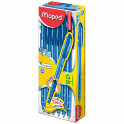 Фото - Ручка кулькова автоматична ICE CLIC 1.0мм, синій (уп.12) 29130