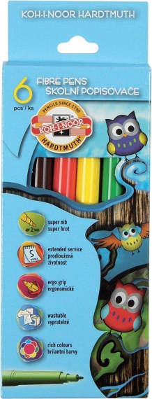 Фото - Фломастери 1012СВ 'Совенята', набір 6 кол. картон 21303 Фото - Фломастери 1012СВ 'Совенята', набір 6 кол. картон 21303