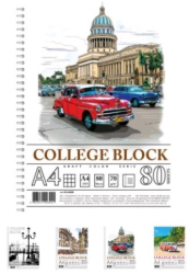 Коледж-блок KRAFT COLOR А4, 80 арк. клітинка KL4280K, з перф. та отворами д/архівації