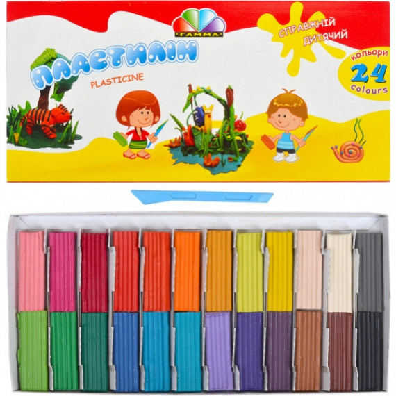 Фото - Пластилин 'Захоплення' 24цв. 480гр, со стеком (уп.24) Гамма укр. 35131 Фото - Пластилин 'Захоплення' 24цв. 480гр, со стеком (уп.24) Гамма укр. 35131