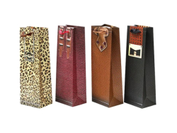 Пакет паперовий для пляшки з фольгою 12,5*34,4*10см,  Сундук  12шт/уп