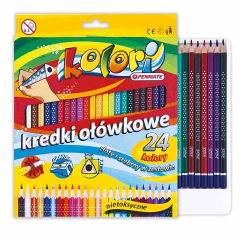 Фото - PENMATE KOLORI PREMIUM КОЛЬОРОВІ ОЛІВЦІ ТРИКУТНІ 24 КЛ.+ПІДСТРУГАЛКА 50538 Фото - PENMATE KOLORI PREMIUM КОЛЬОРОВІ ОЛІВЦІ ТРИКУТНІ 24 КЛ.+ПІДСТРУГАЛКА 50538