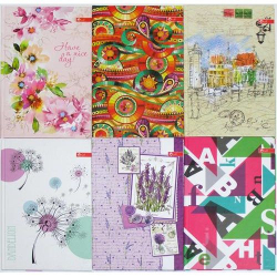 Фото - Блокнот А5+ 64арк. тв.паліт.матова ламінація, блок 80г/м2, білий, форз.срібло микс (уп.16) 35279