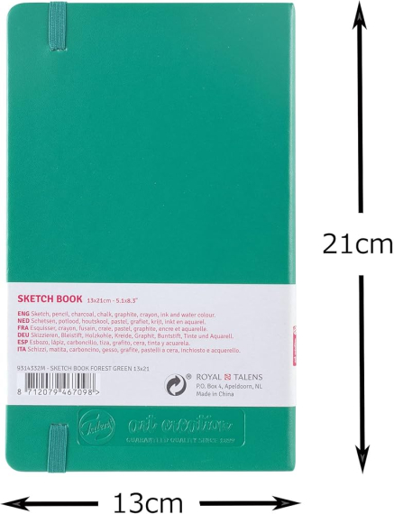 Фото - Блокнот для графіки Talens Art Creation 140г/м2, 13*21см, 80л., Forest Green, Royal Talens 58369 Фото - Блокнот для графіки Talens Art Creation 140г/м2, 13*21см, 80л., Forest Green, Royal Talens 58369