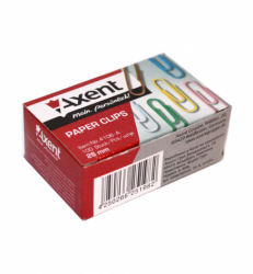 Скріпки кольорові, 28 мм, 100 шт. уп.20