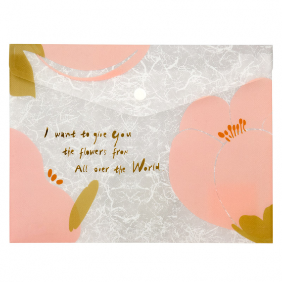 Фото - Папка на кнопці, А5+, Fleur, рожева 45428 Фото - Папка на кнопці, А5+, Fleur, рожева 45428